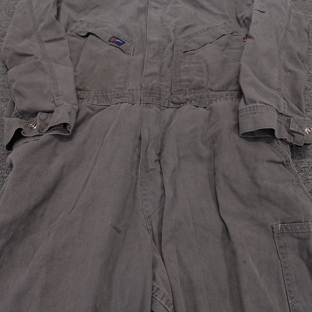 LAPCO FR Coveralls Mens Large Gray Cotton Twill Flame Resistant CAT 2 Workwear